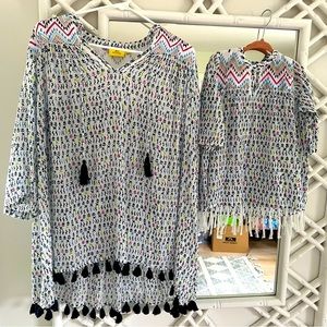 Roberta Roller Rabbit mommy and me coverup set. Worn 1x. Size S and 4 (child)